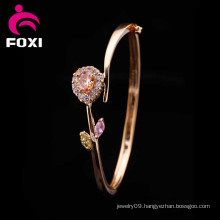 Heart Flower Design Fashion Charm Copper Jewelry Bangles